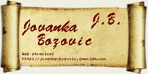Jovanka Božović vizit kartica